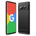 Google Pixel 7 Pro Brushed TPU puzdro - uhlíkové vlákno - čierna