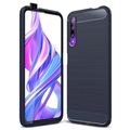 Honor 9x Pro Brushed TPU Case - uhlíkové vlákno - tmavo modrá