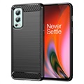 OnePlus Nord 2 5G Brushed TPU puzdro - uhlíkové vlákno - čierna