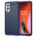 OnePlus Nord 2 5G Brushed TPU puzdro - uhlíkové vlákno - modrá