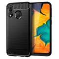 Samsung Galaxy A40 Brushed TPU puzdro - uhlíkové vlákno