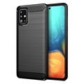 Samsung Galaxy A71 Brushed TPU puzdro - uhlíkové vlákno