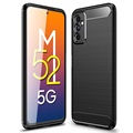 Samsung Galaxy M52 5G Brushed TPU Case - Carbon Fiber - Čierna