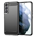 Samsung Galaxy S22 5G Brushed TPU Case - Carbon Fiber - Čierna