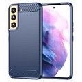 Samsung Galaxy S22 5G Brushed TPU Case - uhlíkové vlákno - modrá