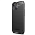 iPhone 13 Mini Brushed TPU puzdro - uhlíkové vlákno - čierna