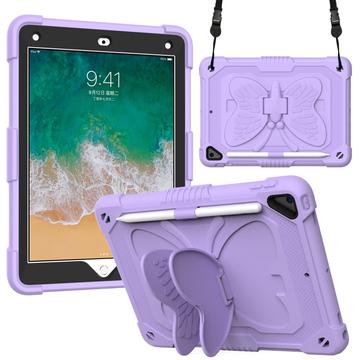 Kryt na tablet v tvare motýľa so silikónovým stojanom a ramenným popruhom pre iPad 9,7-palcový (2018)/(2017)/iPad Air 2