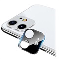 Objektív fotoaparátu iPhone 11 Kovový a temperovaný sklenený chránič - čierna