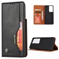 Séria sada kariet Samsung Galaxy S21 Ultra 5G Pase Wallet - Black