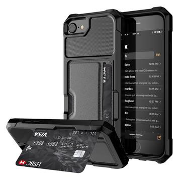 iPhone 7/8/SE (2020)/SE (2022) Slot na kartu Hybrid Case - Black