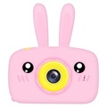 Cartoon HD Camera pre deti s 3 hrami - 12MP - králik / ružová