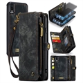 iPhone XR Caseme 2-v-1 Multifunkčný Puzdro na Peňaženku - Čierne