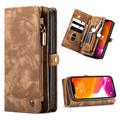 Caseme 2-v-1 multifunkčný iPhone 12 mini peňaženka-hnedá