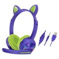 Cat Ears AKZ-020 Over-Ear Wired Headphones for Kids / Gaming Headset with Microphone