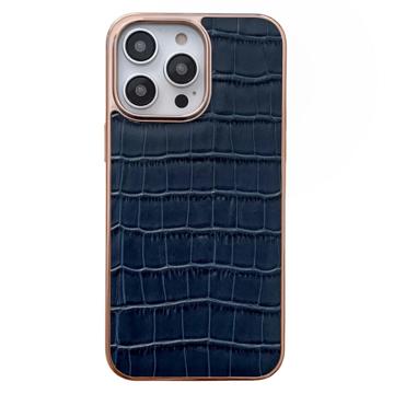 Krokodíl Séria iPhone 14 Pro Max Kožené Puzdro