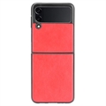 Samsung Galaxy Z Flip3 5G Potiahnuté Plastové Puzdro - Červená