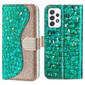 Séria Croco Bling Series Samsung Galaxy A53 5G Case Case - Green
