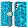 Croco Bling Series Samsung Galaxy A14/A14 5G Puzdro do Peňaženky - Modré