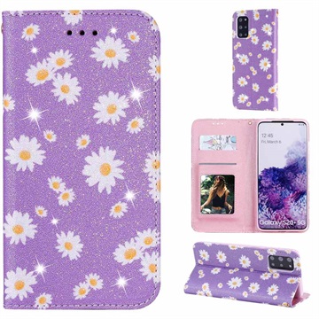 Daisy vzor Samsung Galaxy S20+ Puzdro pre peňaženku - fialová