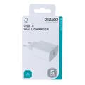 Deltaco USB-C nástenná nabíjačka s Power Delivery - 20 W - biela