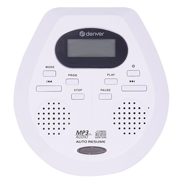 Denver DMP-395W Portable CD/MP3 Player - White