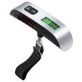 Stupnica digitálnej batožiny s LCD displejom - 50 kg - striebro / čierna