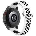 Dvojfarebná Samsung Galaxy Watch4/Watch4 Classic/Watch5/Watch6/Watch FE/Watch7 Silikone Sports Strap - biela / čierna