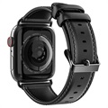 Dux Ducis Apple Watch Series 10/9/8/SE (2022)/7/SE/6/5/4/3/2/1 Kožený remienok - 42mm/41 mm/40 mm/38 mm - čierna