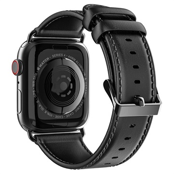 Dux Ducis Apple Watch Series 10/9/8/SE (2022)/7/SE/6/5/4/3/2/1 Kožený remienok - 42mm/41 mm/40 mm/38 mm - čierna