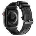 Dux Ducis Apple Watch Series Ultra 2/Ultra/9/8/SE (2022)/7/SE/6/5/4/3/2/1 Kožený remienok - 45 mm/44 mm/42 mm - čierna