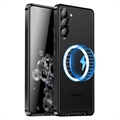 Galvanicky Pokovované Magnetické Samsung Galaxy S23+ 5G Puzdro - Čierne