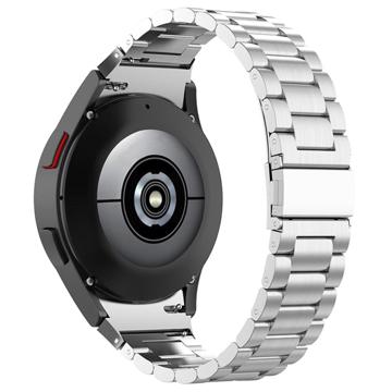 Elegant Samsung Galaxy Watch4/Watch4 Classic/Watch5/Watch6/Watch FE/Watch7 Stainless Steel Strap - Silver