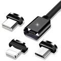Magnetický kábel Essager 3 -v -1 - USB -C, blesk, mikrousb - 1 m