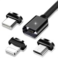 Magnetický kábel Essager 3 -v -1 - USB -C, blesk, mikrousb - 3m