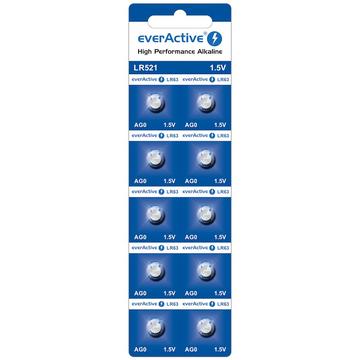 EverActive AG0 LR521/LR63 Alkaline Button Cell Batteries - 10 Pcs.