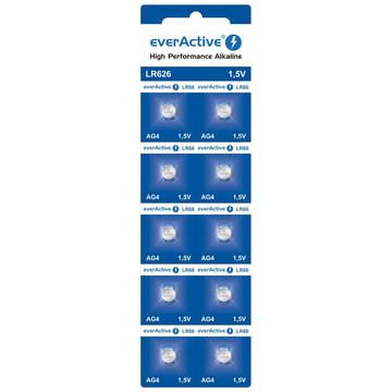 EverActive AG4 LR626/LR66 Alkaline Button Cell Batteries - 10 Pcs.