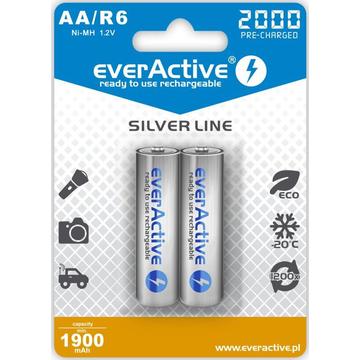 EverActive Silver Line EVHRL6-2000 Rechargeable AA Batteries 2000mAh - 2 Pcs.