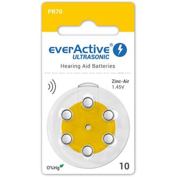 EverActive Ultrasonic 10/PR70 Hearing Aid Batteries - 6 Pcs.