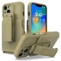 Hybridné Puzdro iPhone 14 Plus s Klipom Pásu Séria Explorer - Vojenská Zelená