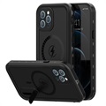 Extreme IP68 iPhone 12 Pro magnetický nepremokavý puzdro - čierna