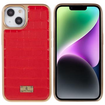 Fierre Shann Elektroplatovaný iPhone 14 Plus Potiahnuté Puzdro - Krokodíl
