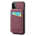 Hybridné puzdro iPhone 11 Fierre Shann Coated s držiakom na kartu a stojanom