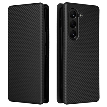 Samsung Galaxy Z Fold5 Preklopný Puzdro - Uhlíkové Vlákno