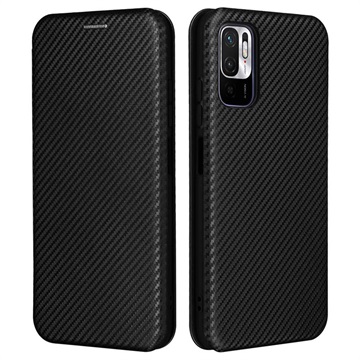 Xiaomi Redmi Poznámka 10 5G Flip Case - uhlíkové vlákno - čierna