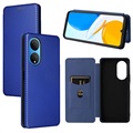 Honor X7 Flip Case - uhlíkové vlákno - modrá