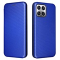 Honor X8 Flip Case - uhlíkové vlákno - modrá