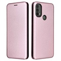 Motorola Moto E30/E40 Flip Case - uhlíkové vlákno - ružové zlato
