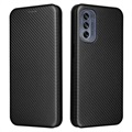Motorola Moto G62 5G Flip Case - Uhlíkové Vlákno