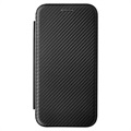 Motorola Moto G71 5G Flip Case - uhlíkové vlákno - čierna