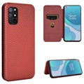 OnePlus 8T Flip Case - uhlíkové vlákno - červená